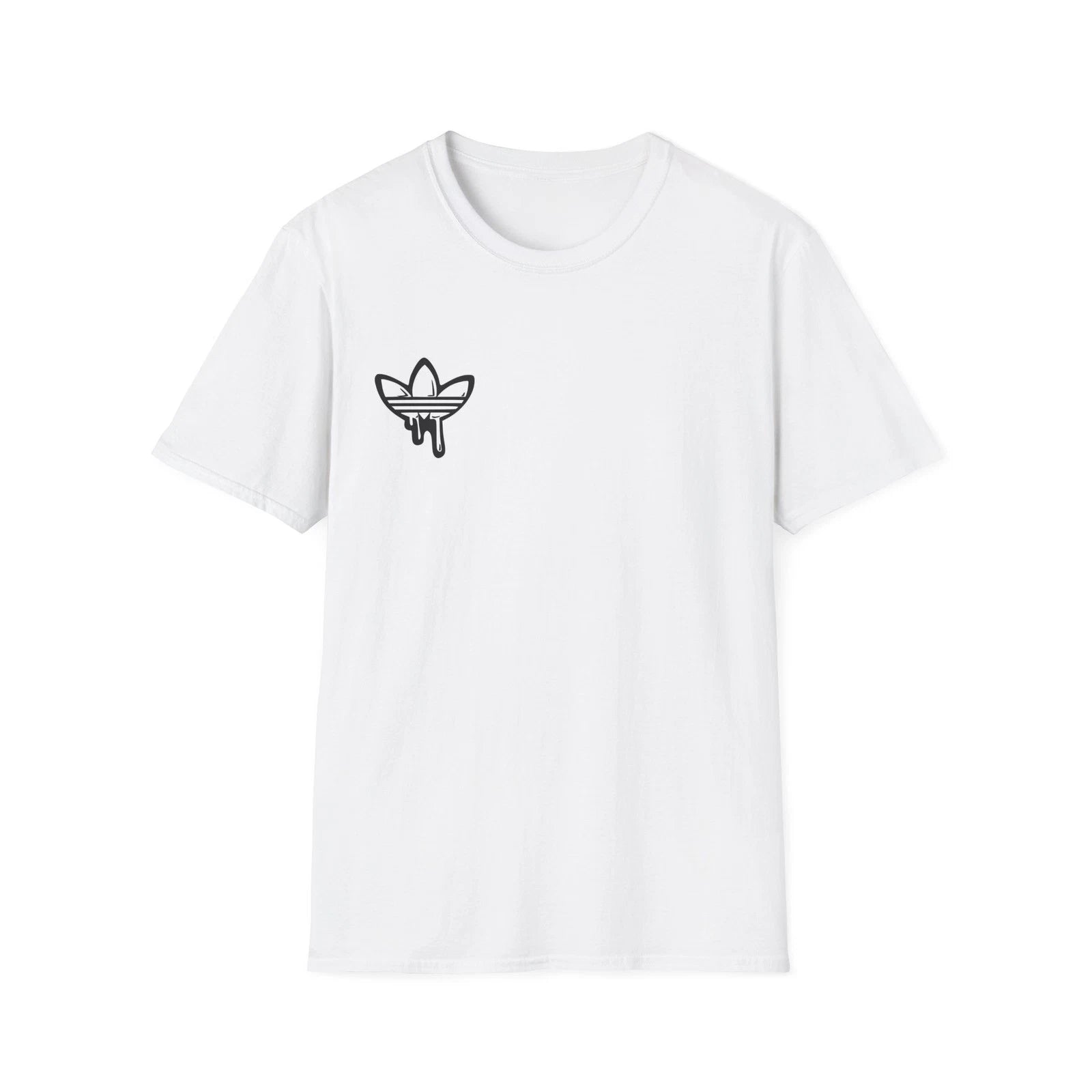 Dripping Trefoil Logo T-Shirt | Minimal Chest Patch, Streetwear