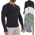 Men's Quick-Dry Active Sport Top Shirts Quarter Zip Long Sleeve Running Outdoor