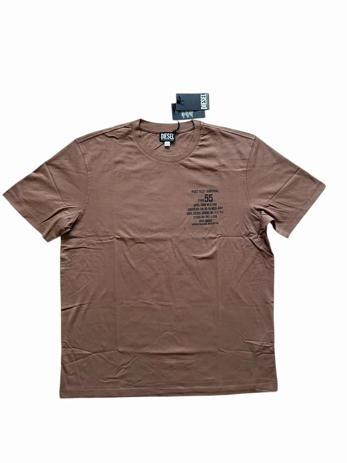 Diesel T Just Mens T-Shirt NWT $65 Brown Size XL