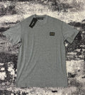 Dolce & Gabbana Silver Plaque Cotton T-Shirt With Branded Tag Grey Sz S