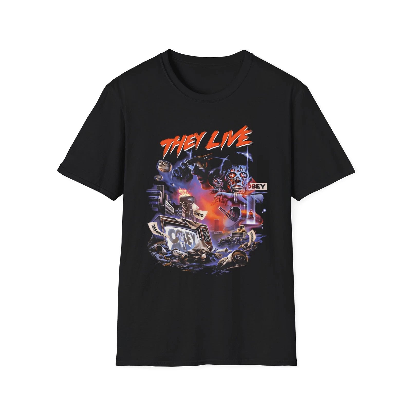 They Live movie art T-Shirt | cult horror sci-fi design