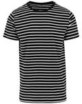 Stripey striped Tee Tshirt mens unisex Black White Retro indie Mod sailor Punk