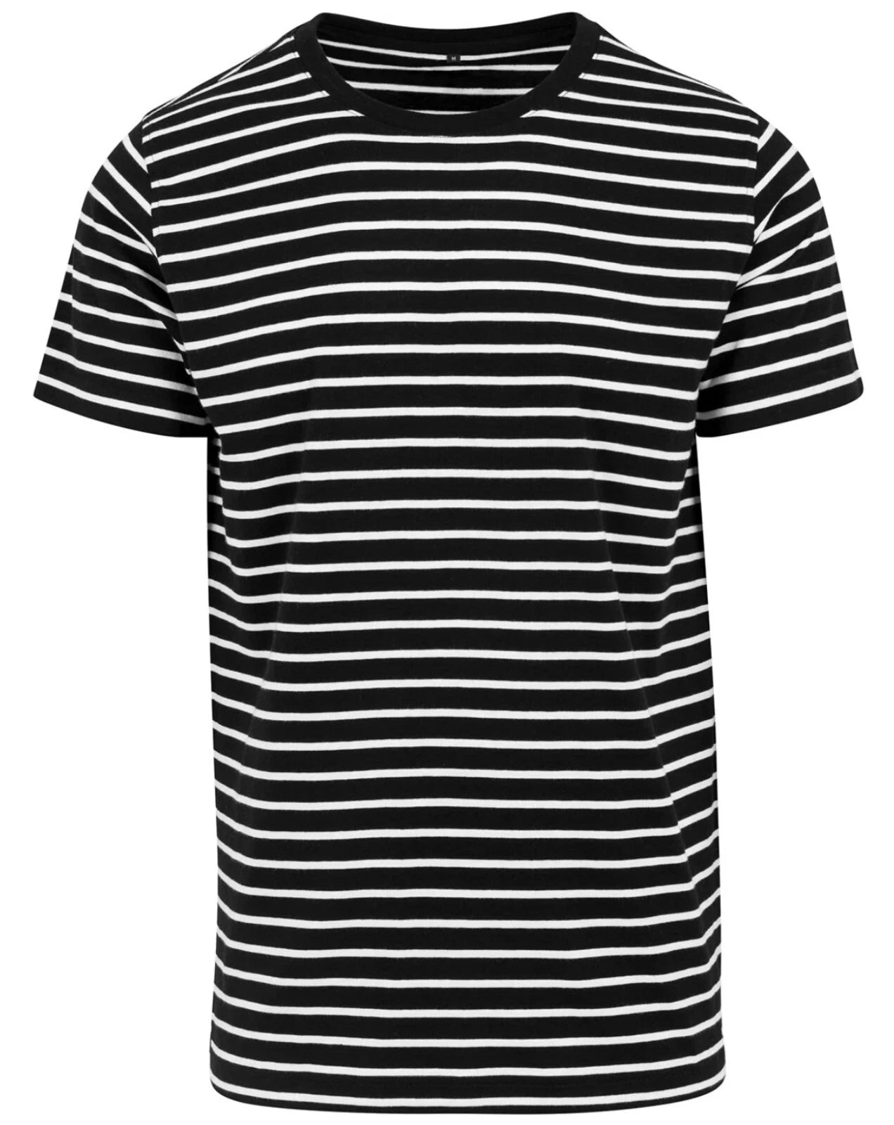 Stripey striped Tee Tshirt mens unisex Black White Retro indie Mod sailor Punk