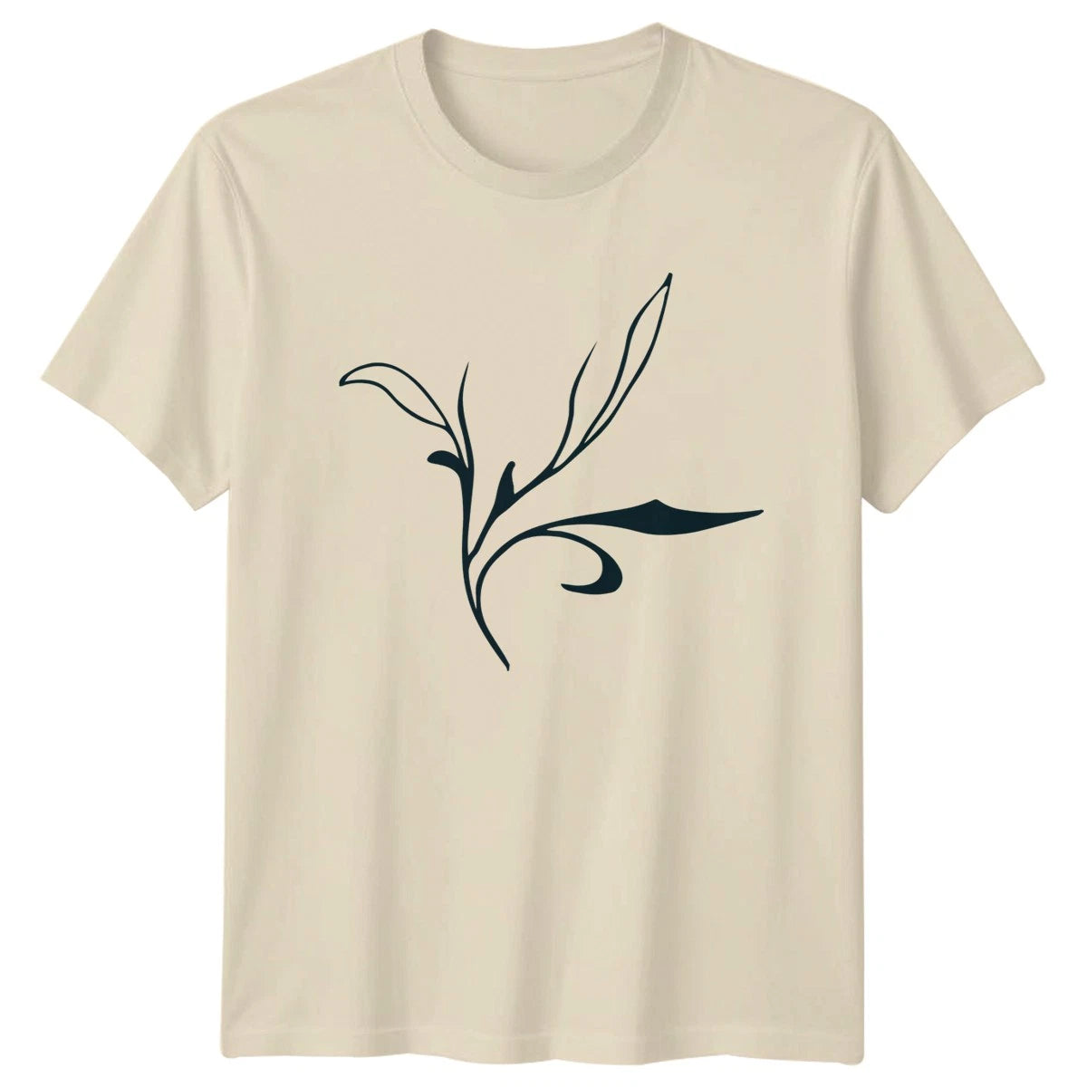 Minimalist Floral Vine Drawing Sketch T-Shirt Minimalist Botanical Birthday