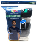6 Fruit Of The Loom XL 46-48 Black Gray Pocket T-Shirts EG 117-122 CM