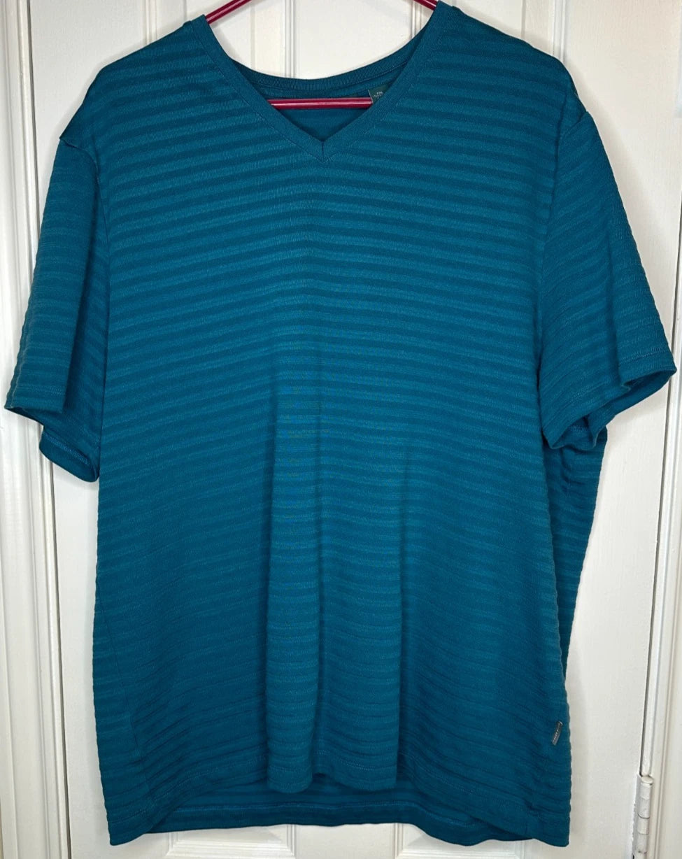 Perry Ellis Short Sleeve Men's Size XXL V Neck Casual Shirt