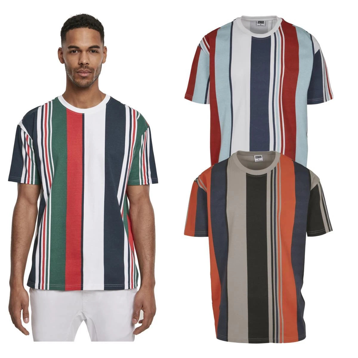 Urban Classics Heavy Oversized Big AOP Stripe Tee T-Shirt Striped Jersey Cotton
