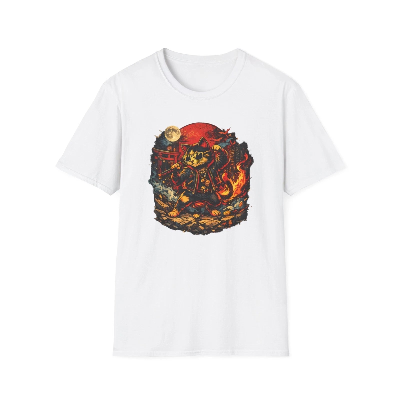 Maneki Neko T-Shirt Japanese Lucky Cat Graphic Tee Kawaii Streetwear Gift Unisex