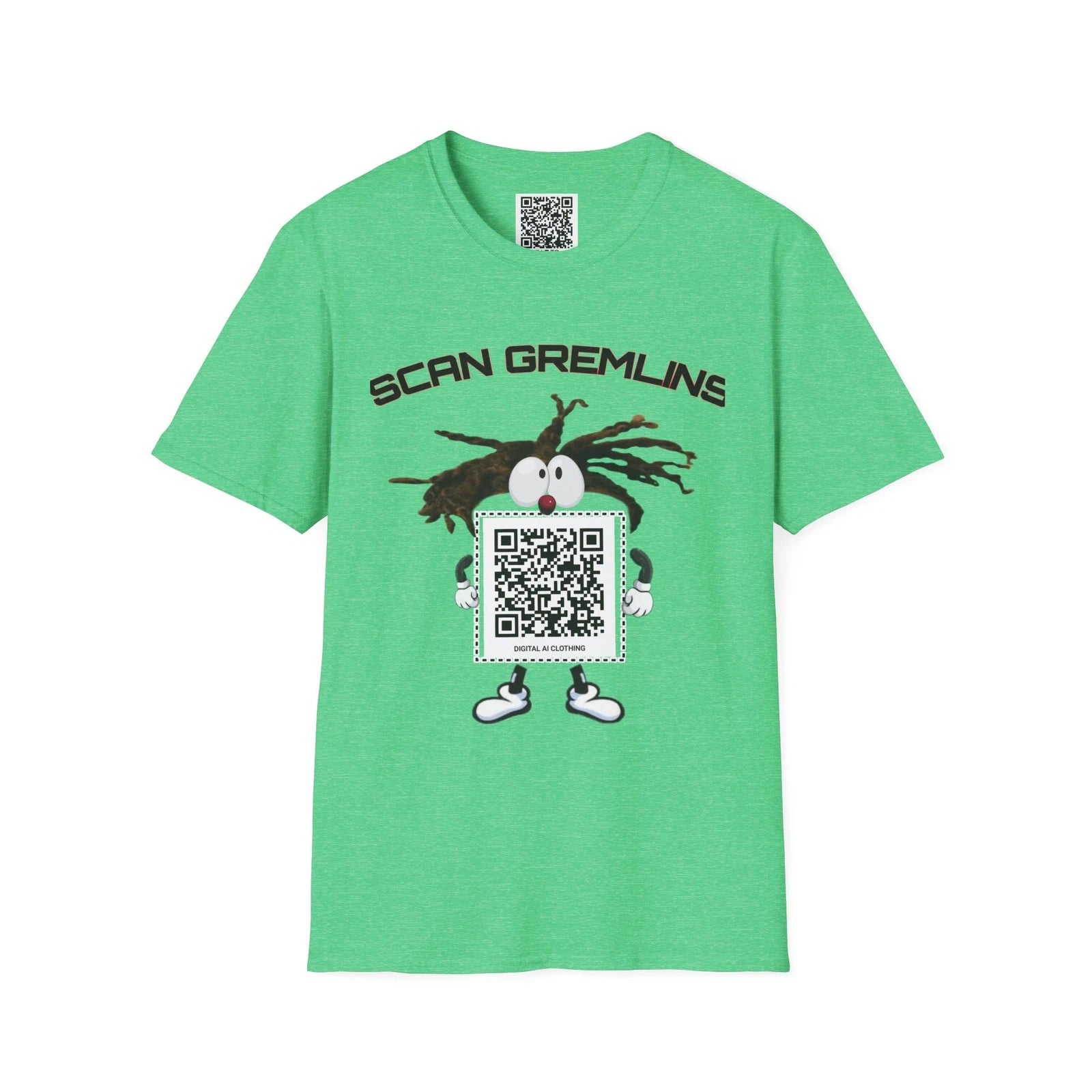QR Code Graphic Scan Gremlins Unisex T-Shirt, Trendy Streetwear,