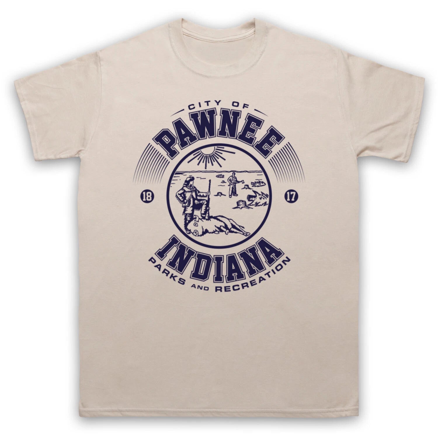 PARKS AND RECREATION CITY OF PAWNEE INDIANA COMEDY TV MENS & WOMENS T-SHIRT