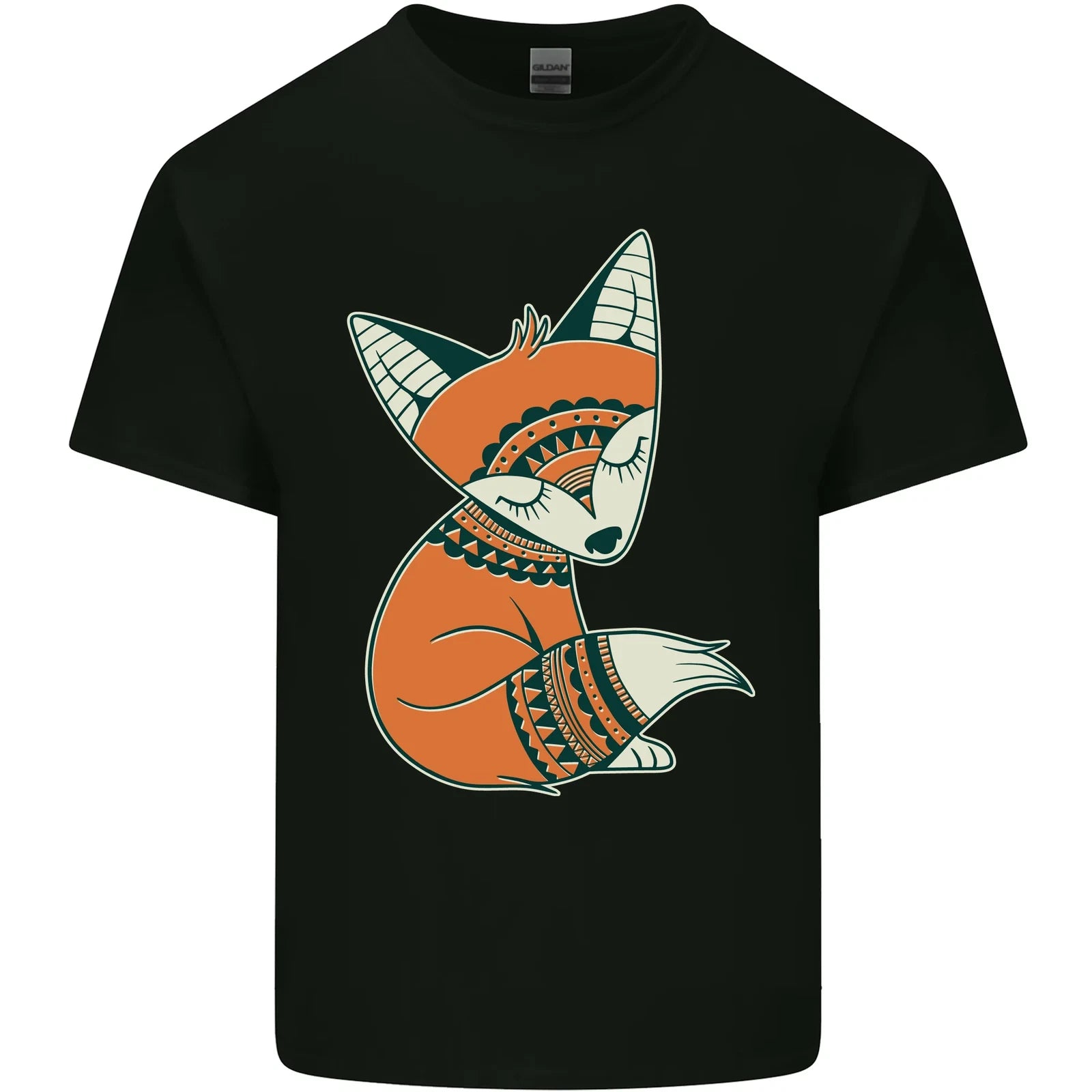 A Cute Tribal Fox Mens Cotton T-Shirt Tee Top