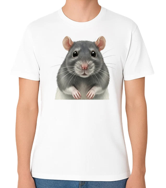 Cute Rat Portrait T-Shirt Funny Rodent Animal Graphic Unisex Tee