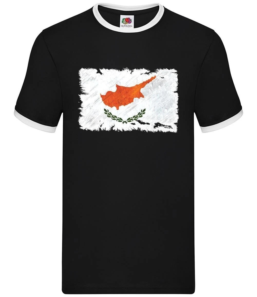 Cyprus Grunge Style Flag - Mens Ringer - Cypriot Country Travel Flags