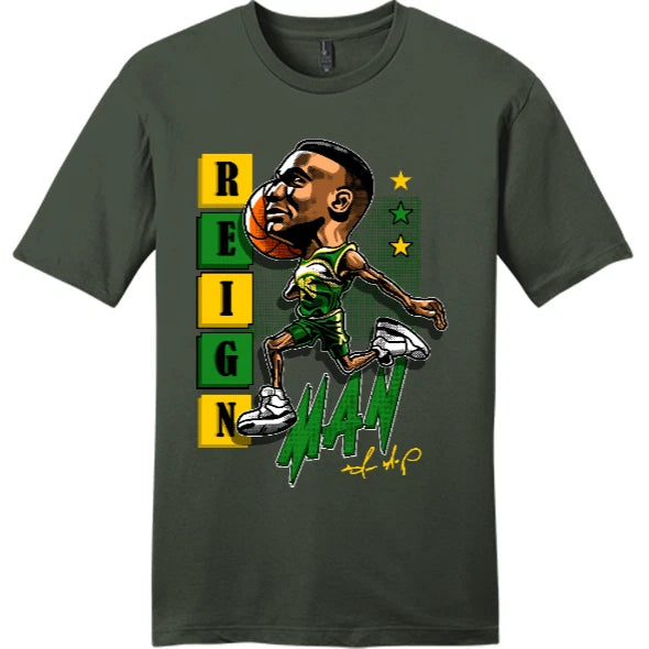 NEW STREETWEAR ON DEMAND TOON REIGN MAN Tee Shirt OLIVE SM-4XLARGE MADE IN USA