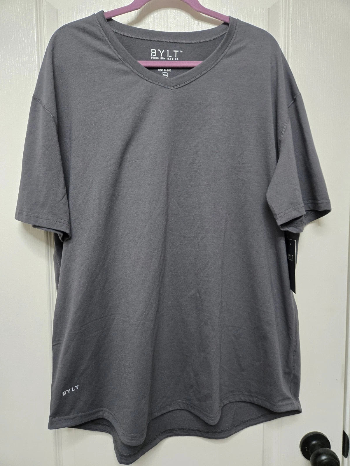 BYLT Basics Drop-Cut S/S V Cut T-Shirt XXL -- Black Charcoal -- New With Tags