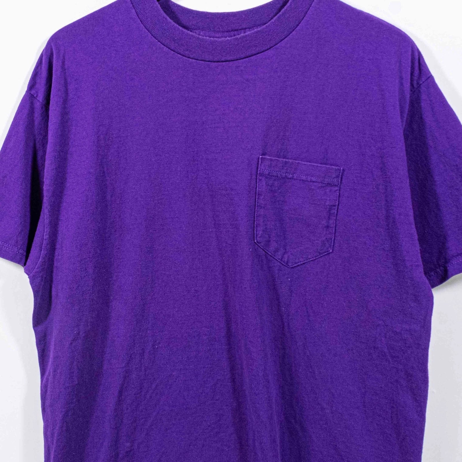 VTG 90s Todays News Blank Pocket T-Shirt Large L Boxy Streetwear Purple