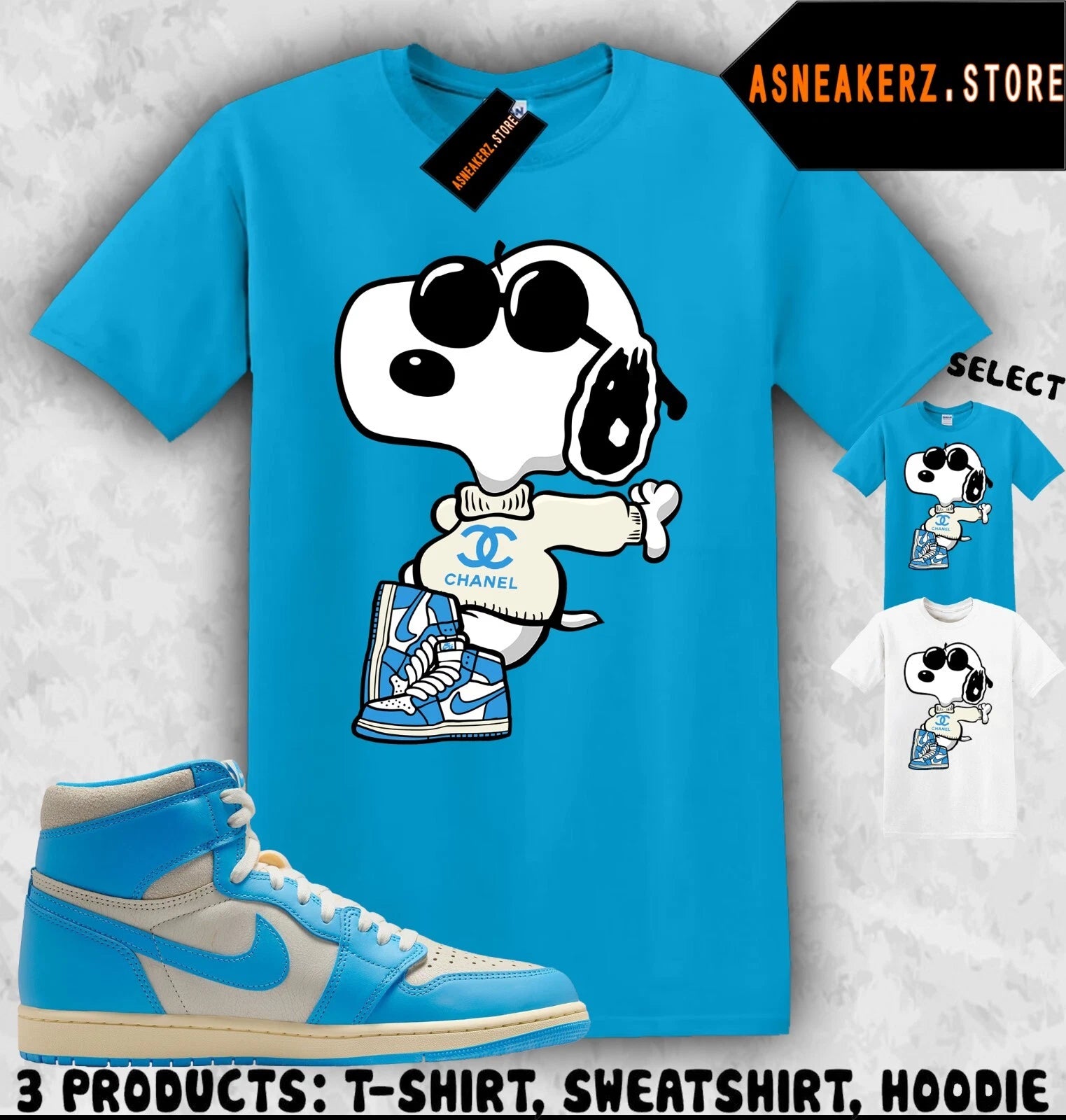 Shirt To Match AJ 1 High UNC Reimagined Sneaker Matching Tee Joe Cool T-Shirt