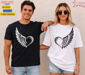 Unisex Heart with Angel Wing T shirt Men T shirt Women valanity day Romantic