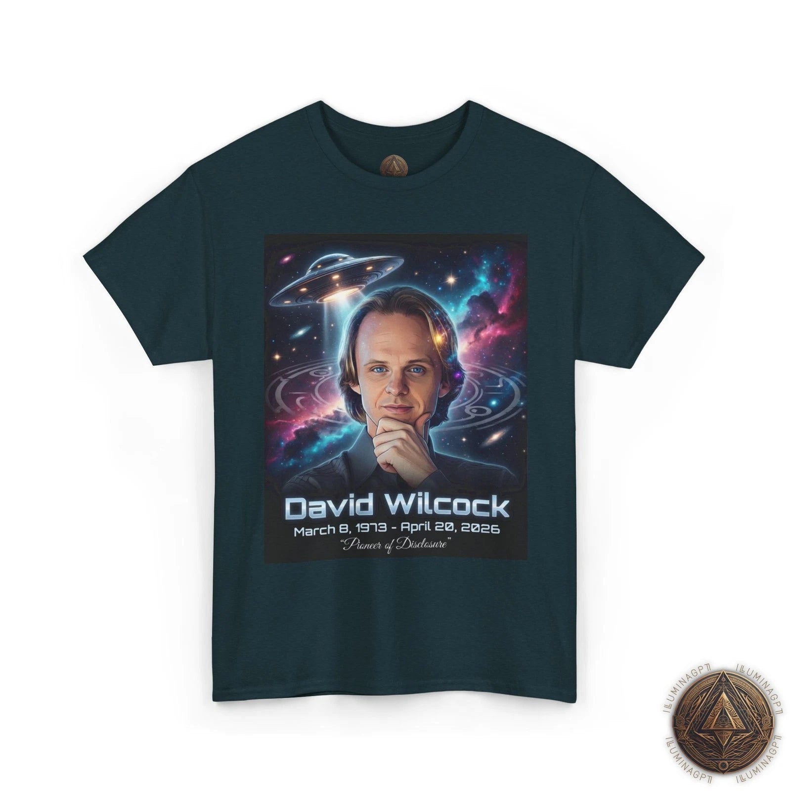 David Wilcock Memorial T-Shirt, Alien Disclosure UFO UAP Conspiracy Tribute Tee