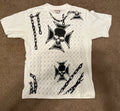Y2K Grunge Skull Cyber Graphic White T-Shirt Mens Small. Fifth Sun.