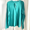 Honest Mens Henley Oversized Large Organic Cotton Minimalist Earthy Green 20322