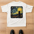 Starry Night Cat Shirt Artistic Black Cat Painting Aesthetic Graphic Tee