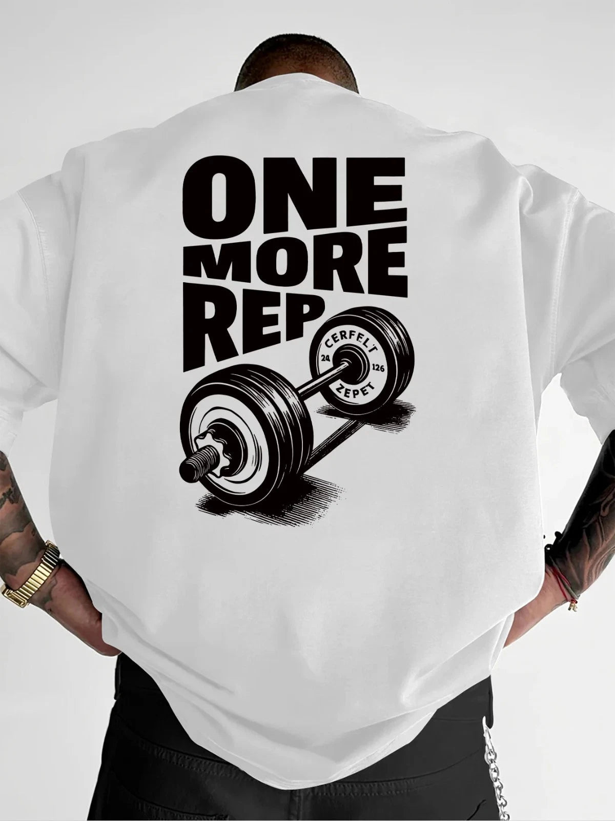 Men's Gym Workout Oversized Graphic 100% Cotton T-shirt Casual Summer Streetwear