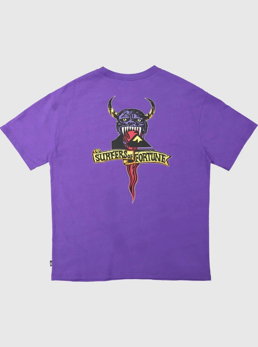 Quiksilver Boogieman Mens short sleeve T-Shirt BPassion Flower (Purple)  L NWT