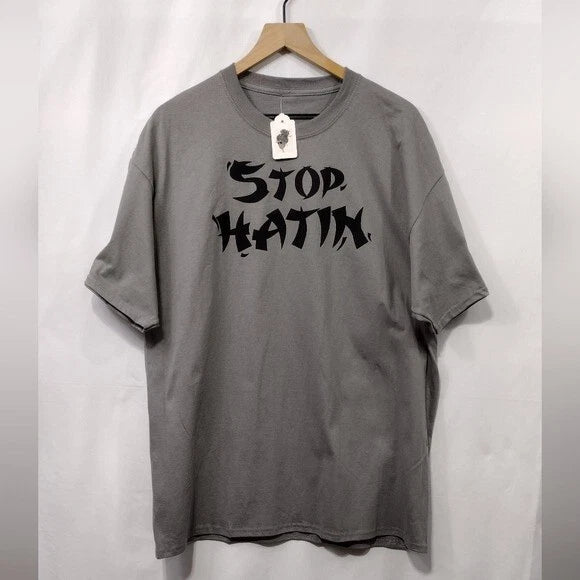 NWT Mixn Media Graphic T-Shirt Mens XL Gray Casual Retro 90s Y2K Minimalist