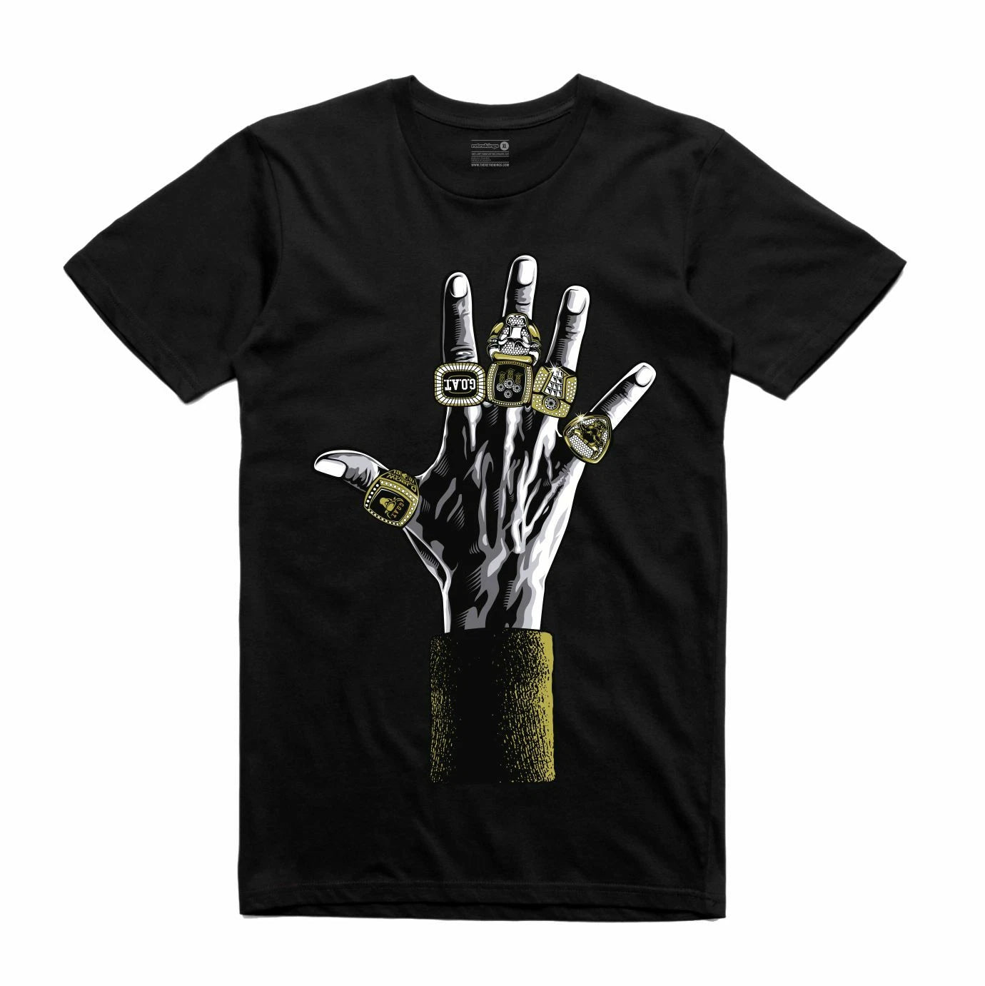 NEW Streetwear on Demand AIR MJ 23 HAND RINGS BLACK Tee Shirt SM-3XL MADE IN USA