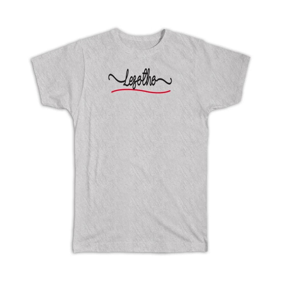 Gift T-Shirt : Lesotho Flag Colors Travel Expat Country Minimalist