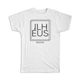 Gift T-Shirt : Ilheus Bahia Square Modern Minimalist Font