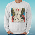 Felpa Man Light Sweater Light Grey " Shh Girl Art. Colour Comic "