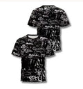 Black White Graffiti Tee, All Over Print Streetwear Shirt, Urban Scribble Graphi