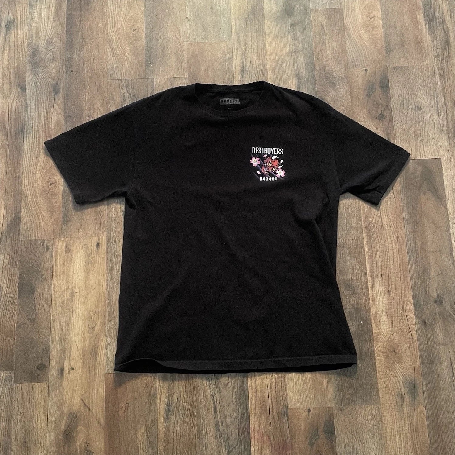 Boxset Men's Car Tokyo Los Angeles Graphic Black T-Shirt Size L