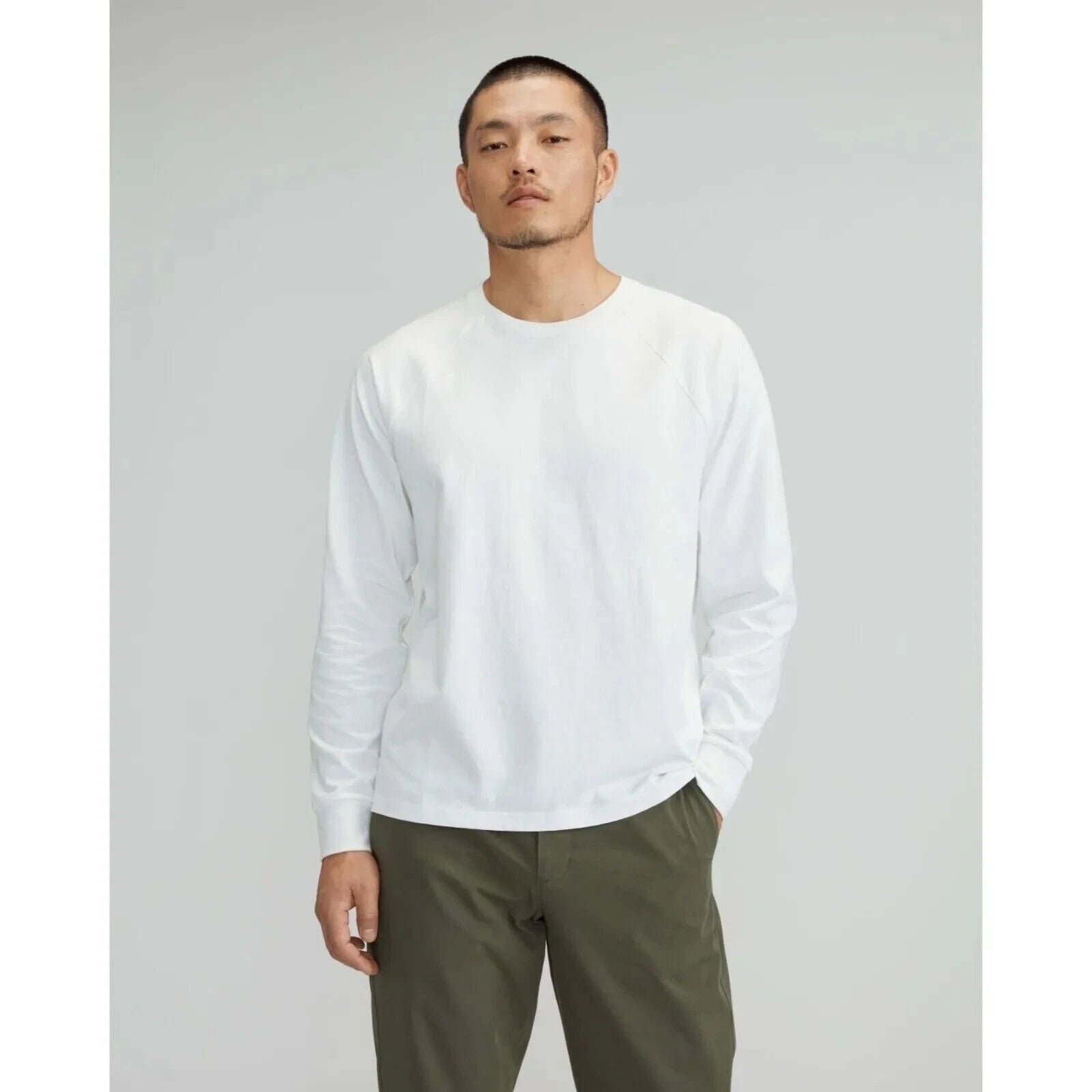 Everlane Men's Small NWT Premium Cotton Long Sleeve Tee White S NEW