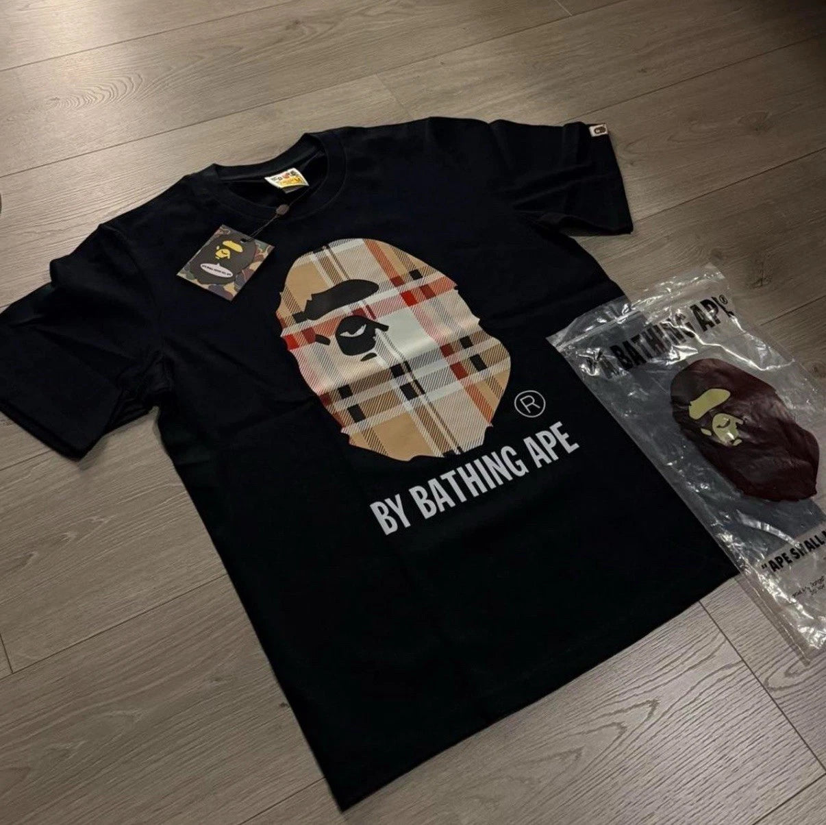 BAPE x Burberry black T-shirt Size M #burberry #collab #bape Open to offers‼️