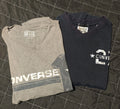 Lot of 2 Converse One Star Men's Short Sleeve Graphic T-shirts Navy/Gray Size L