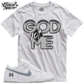 Shirt To Match SB Dunk Low White Metallic Silver Unisex Tee GOD Got Me Shirt