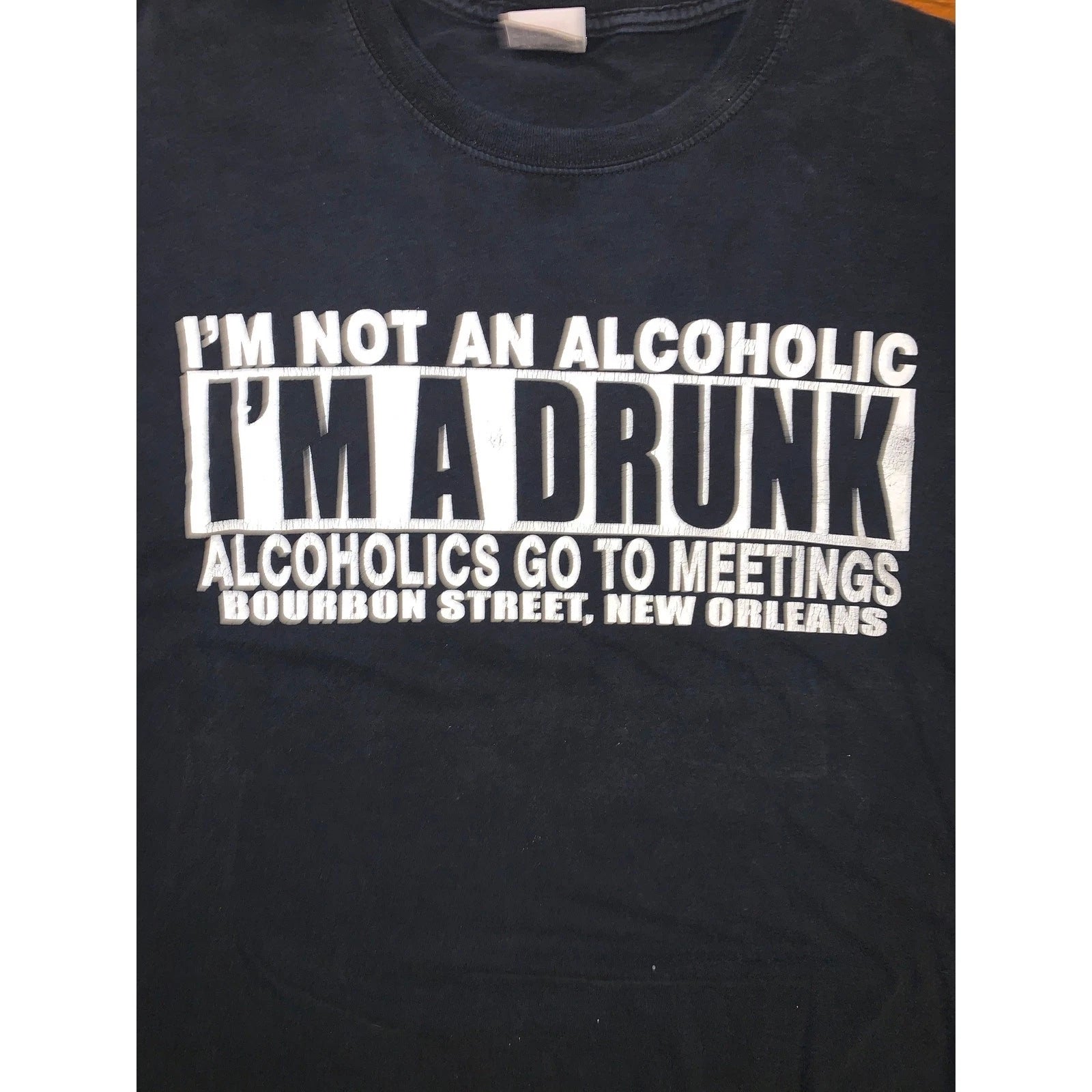 Bourbon Street New Orleans Funny T Shirt Large Fruit Loom Drunk Tee