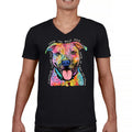 Dean Russo Colorful Pit Bull V-Neck T-shirt Everyone Has Best Dogs Tee