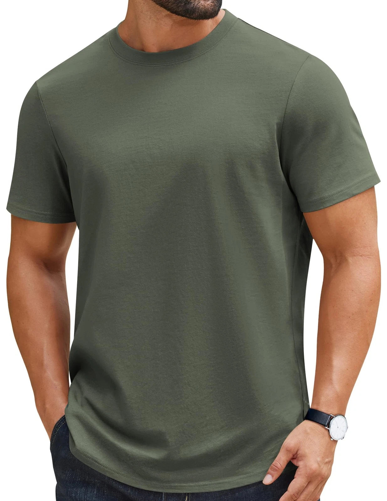 100% Cotton T Shirts for Men Big and Tall Tee Shirts Casual Stylish Summer 6x...