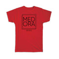 Gift T-Shirt : MEDORA North Dakota Square Modern Minimalist Font