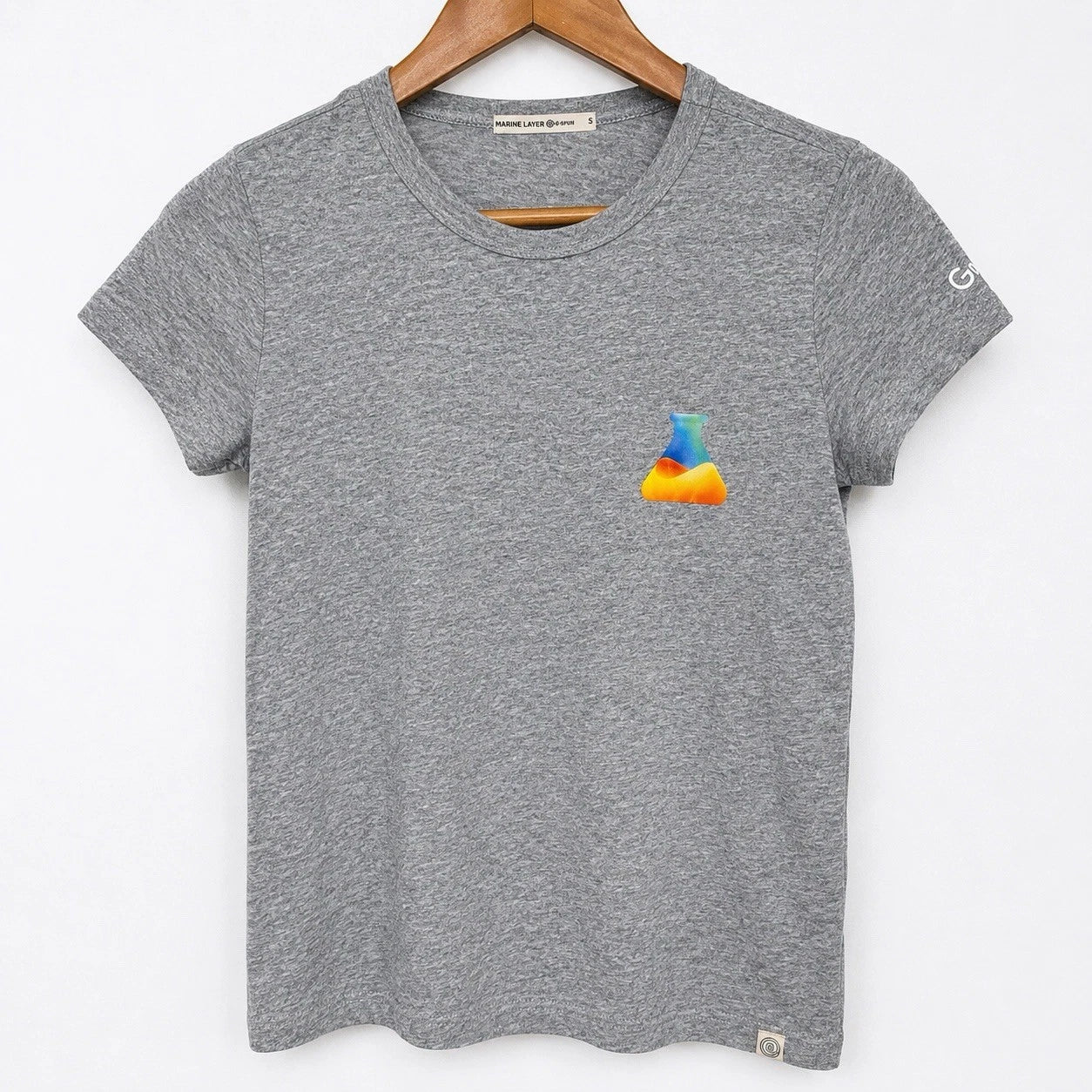 Marine Layer Gray Graphic Crewneck Short Sleeve Tee Size Small Soft