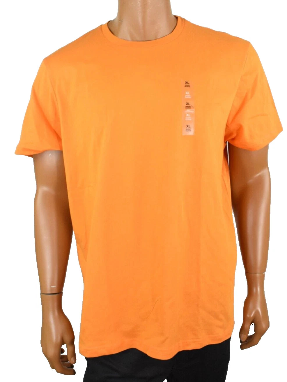 Club Room Mens T-Shirt XL New Solid Orange Short Sleeve Crew Neck Solid Basic