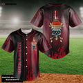 Skull With Maker's Mark Baseball Jersey - Aopprinter