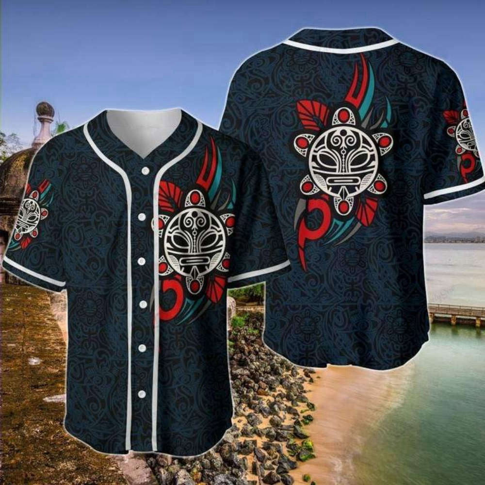 Sol Taino Puerto Rico Symbol Baseball Jersey - Aopprinter