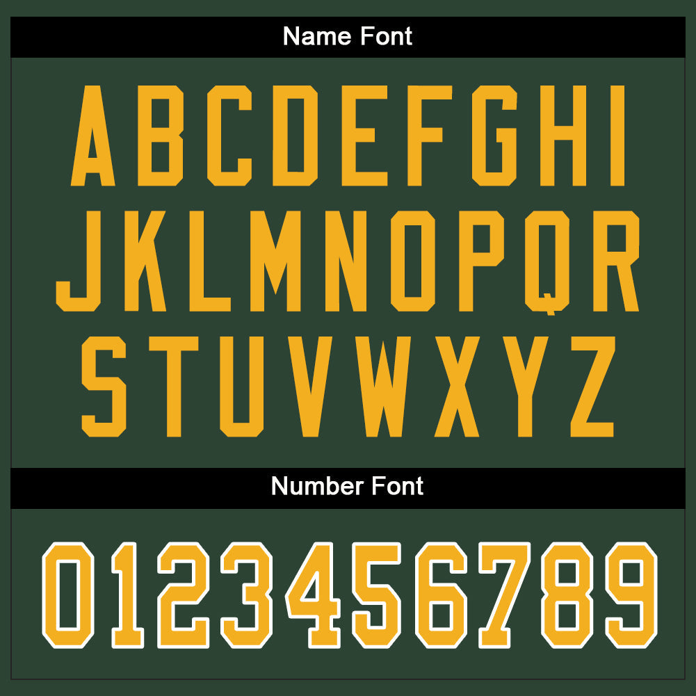Custom Green Gold-White Split Fashion Football Jersey