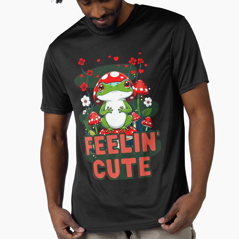 Feelin Cute' Frog On Mushroom Design by FocusedPatterns