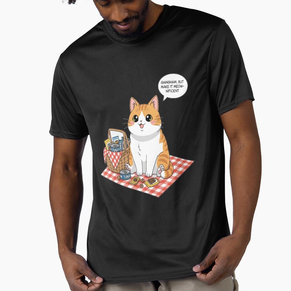 Gingham Picnic Cat Cottagecore Aesthetic Kawaii Cat T-Shirt & Stickers by Neko-Doodle-co